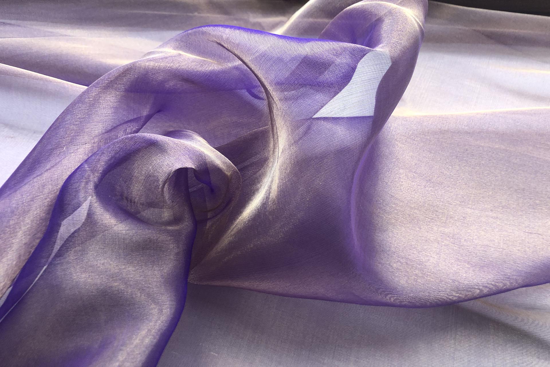 Silk Organza - Metallic Purple shot Gold fabric, image 3 of 5