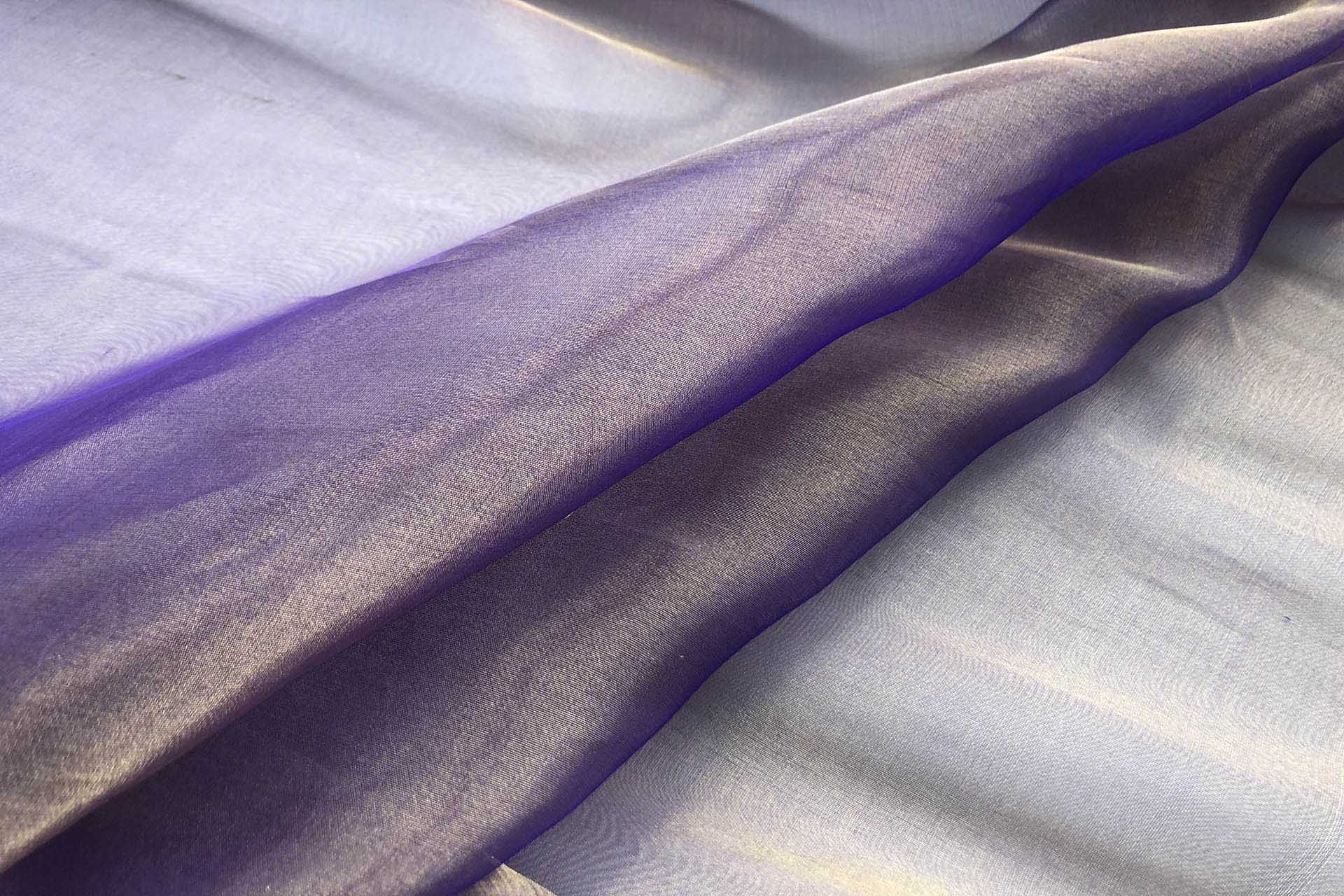Silk Organza - Metallic Purple shot Gold fabric, image 4 of 5