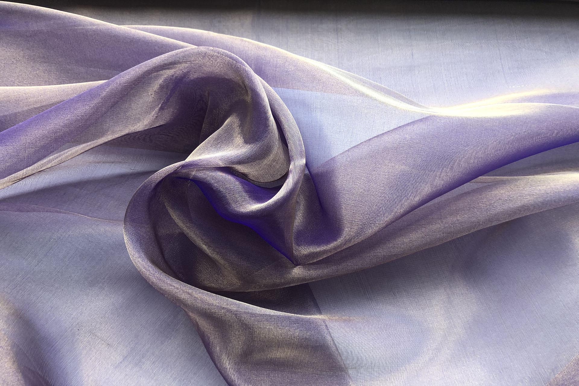 Silk Organza - Metallic Purple shot Gold fabric, image 5 of 5