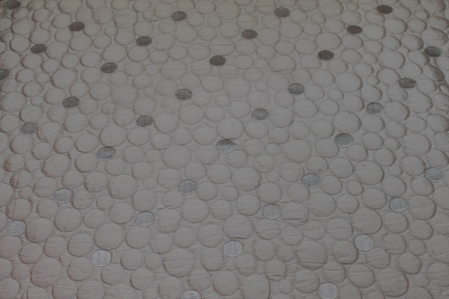 Quilted Silk Dupion - Oyster Circles fabric, image 2 of 6
