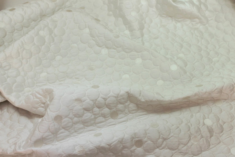 Quilted Silk Dupion - Ivory Circles fabric, image 2 of 6