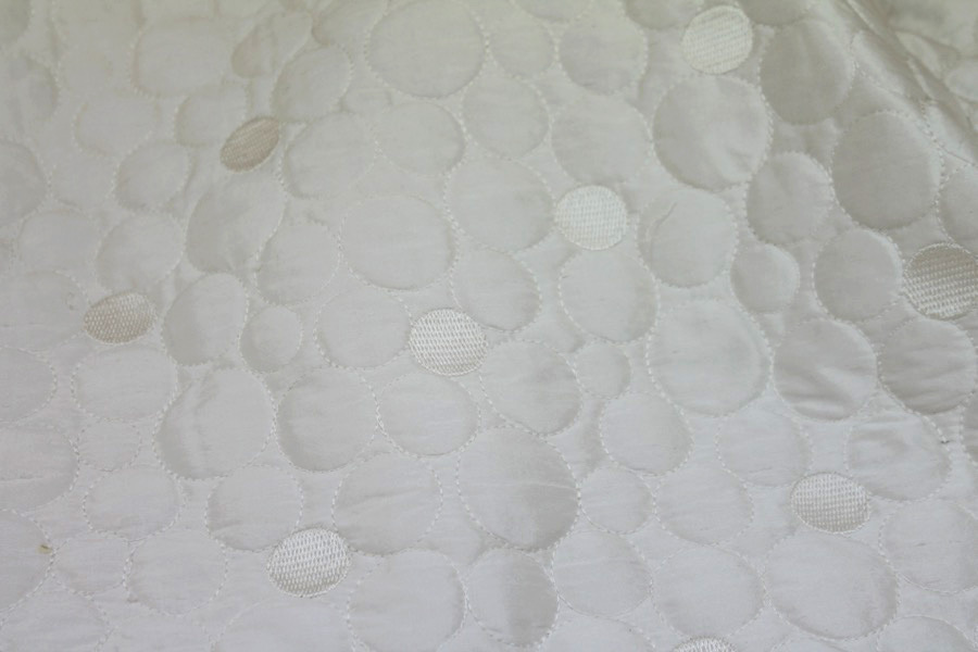 Quilted Silk Dupion - Ivory Circles fabric, image 3 of 6
