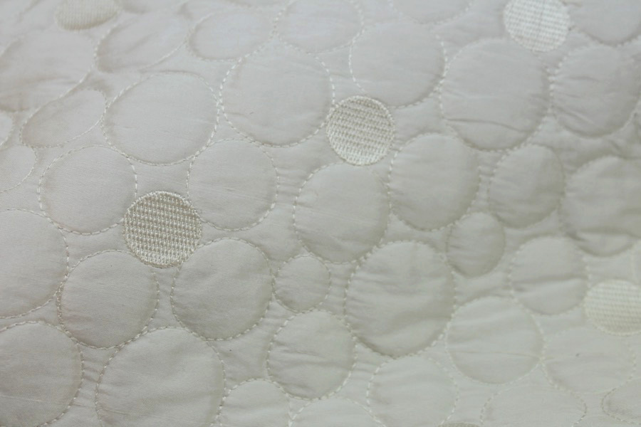 Quilted Silk Dupion - Ivory Circles fabric, image 4 of 6
