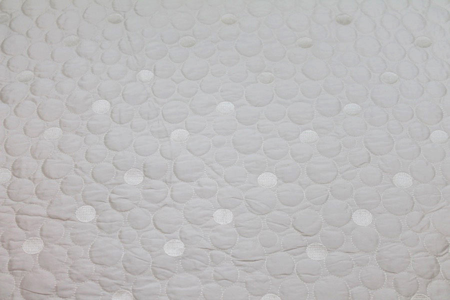 Quilted Silk Dupion - Ivory Circles fabric, image 6 of 6