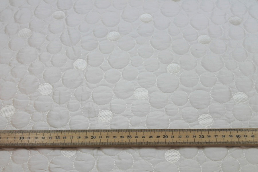 Quilted Silk Dupion - Ivory Circles fabric, image 5 of 6
