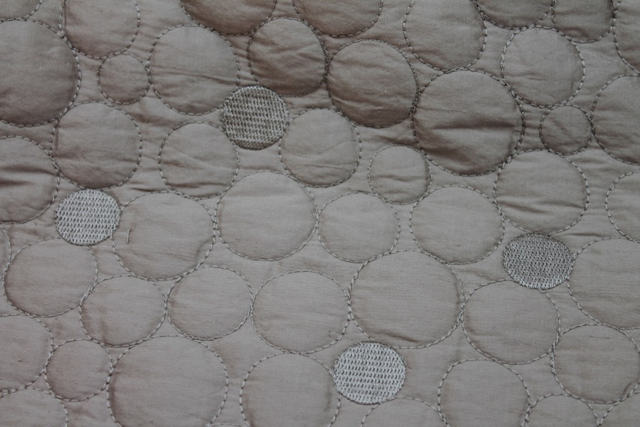 Quilted Silk Dupion - Oyster Circles fabric, image 6 of 6