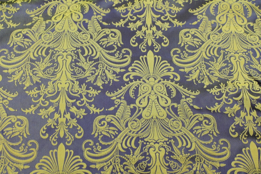 Rococo Brocade - Yellow/ Purple fabric, image 5 of 6