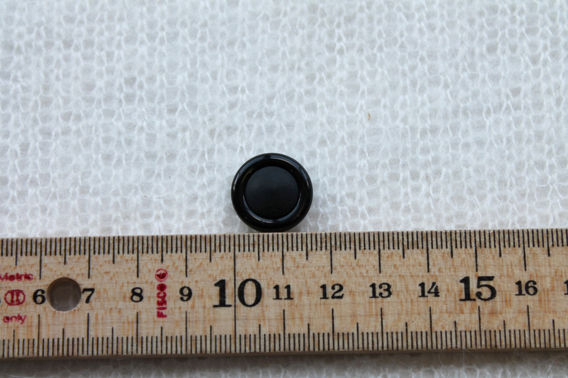 Round Black Ridge Button - 1.6cm, image 4 of 4