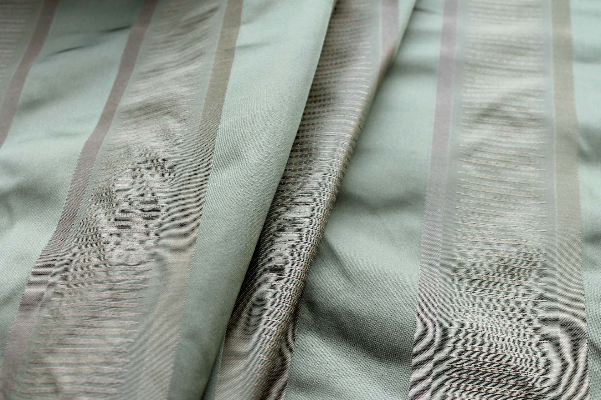 Sage and Pale Olive Striped Silk fabric, image 7 of 7