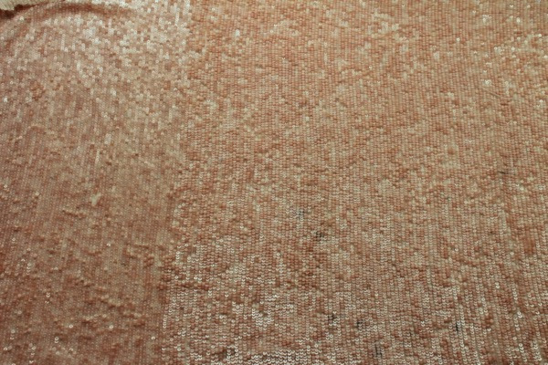 Overlapping Micro Sequin On Silk Chiffon - Peach fabric, image 3 of 6