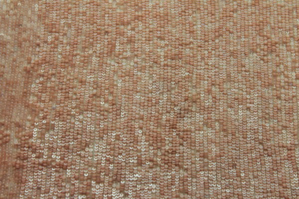 Overlapping Micro Sequin On Silk Chiffon - Peach fabric, image 4 of 6