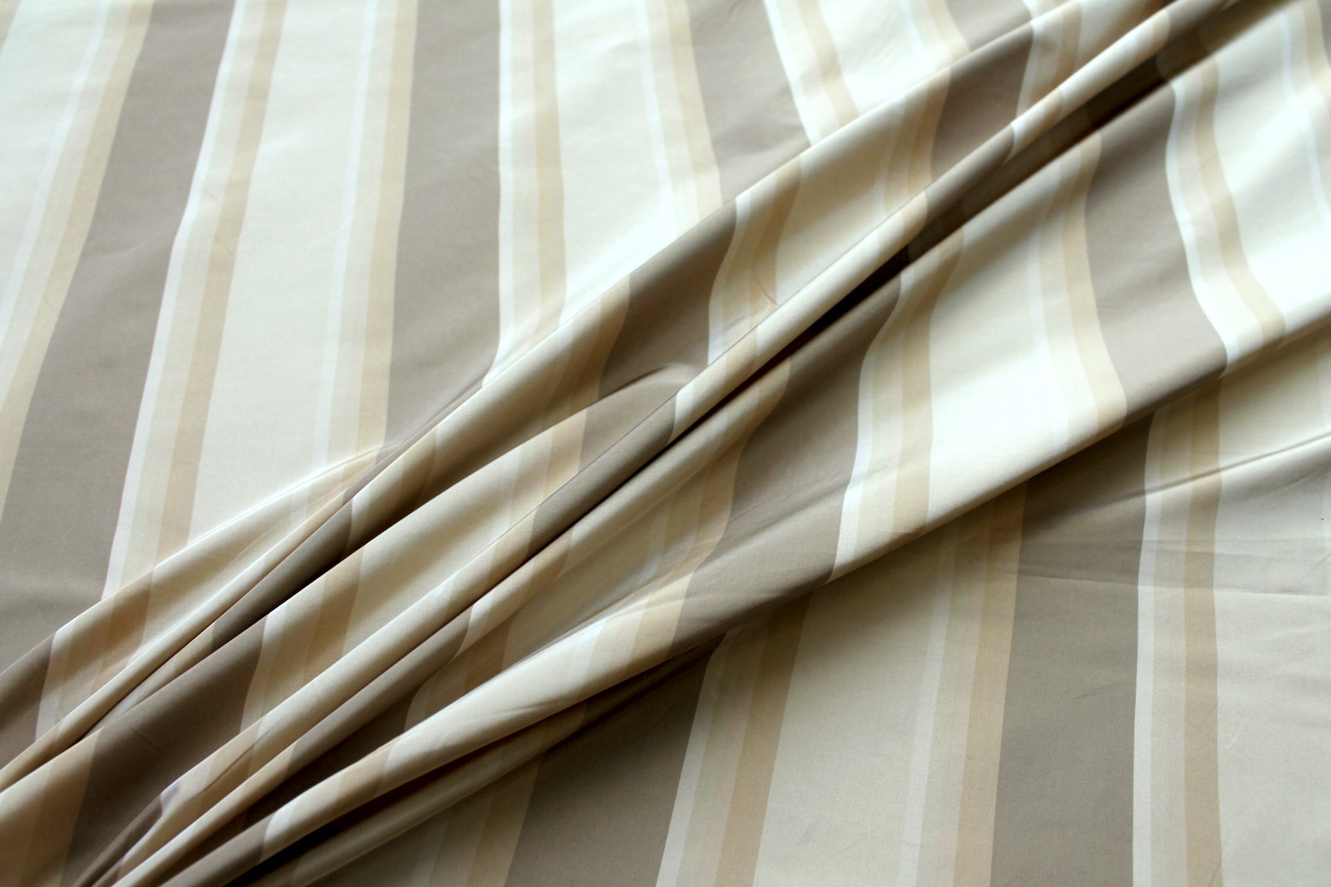 Sand and Gold Striped Silk Taffeta fabric, image 4 of 6