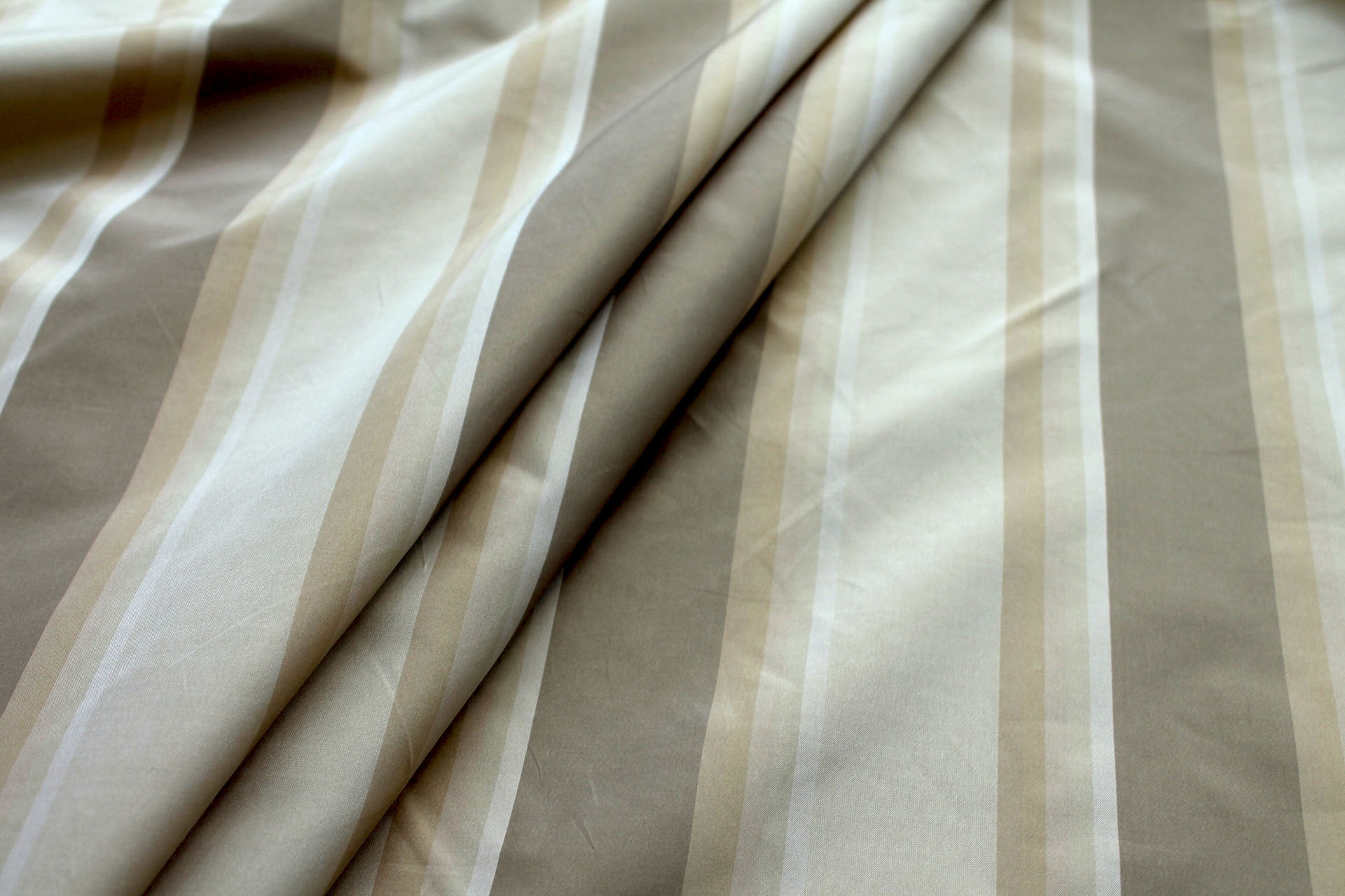 Sand and Gold Striped Silk Taffeta fabric, image 6 of 6