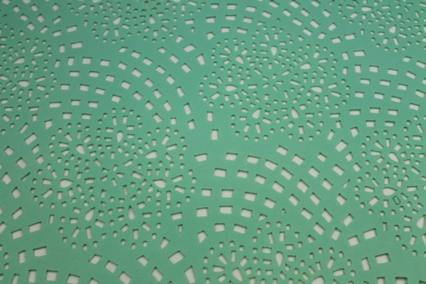 Perforated Scuba Jersey - Laser Cut Snowflake - Mint fabric, image 7 of 7