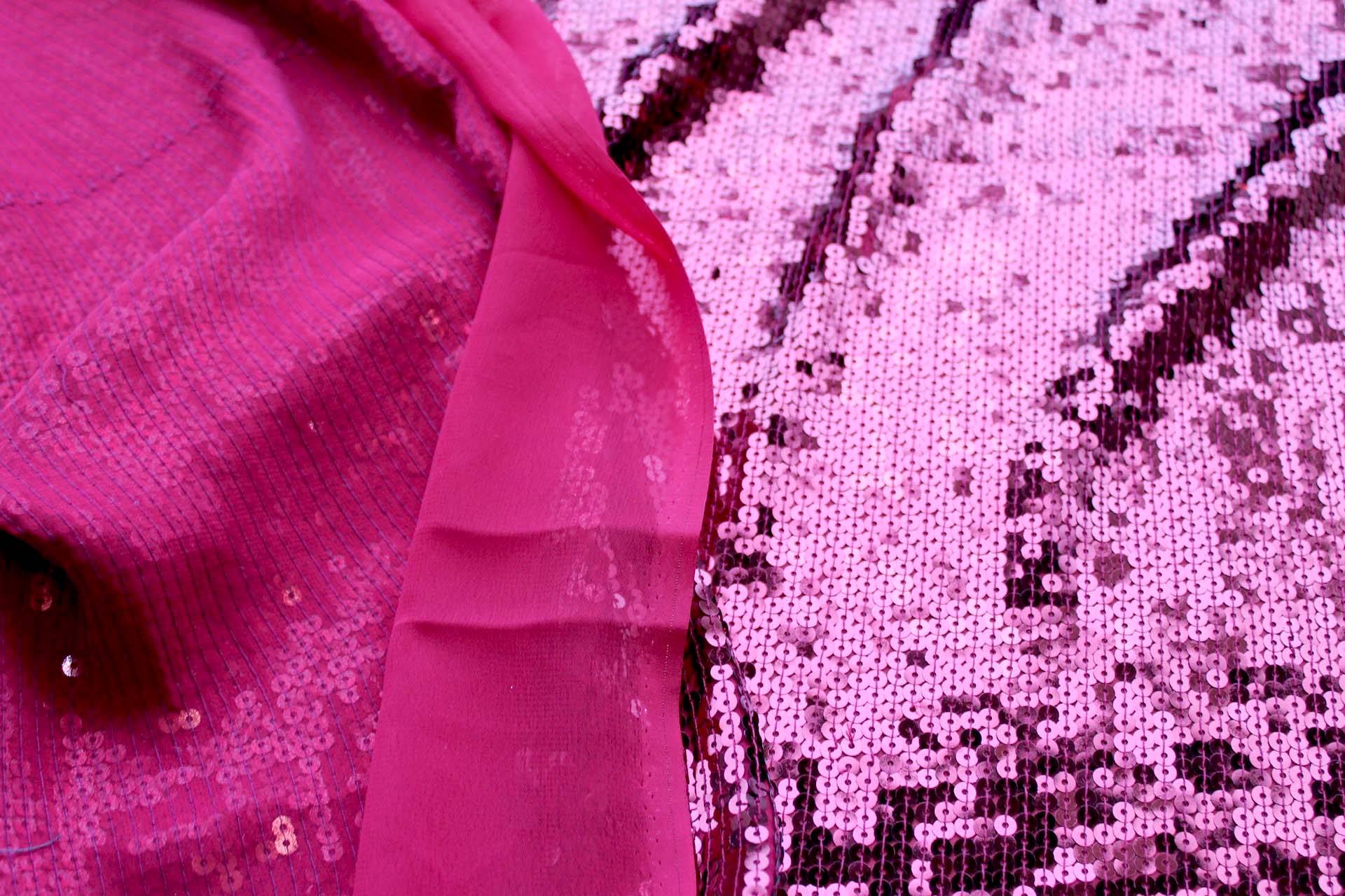 Sequin On Chiffon - Burgundy fabric, image 5 of 8