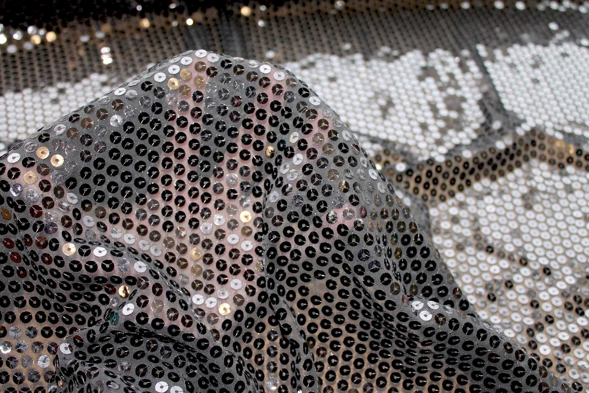 Sequin On Nylon Chiffon - Black fabric, image 2 of 8