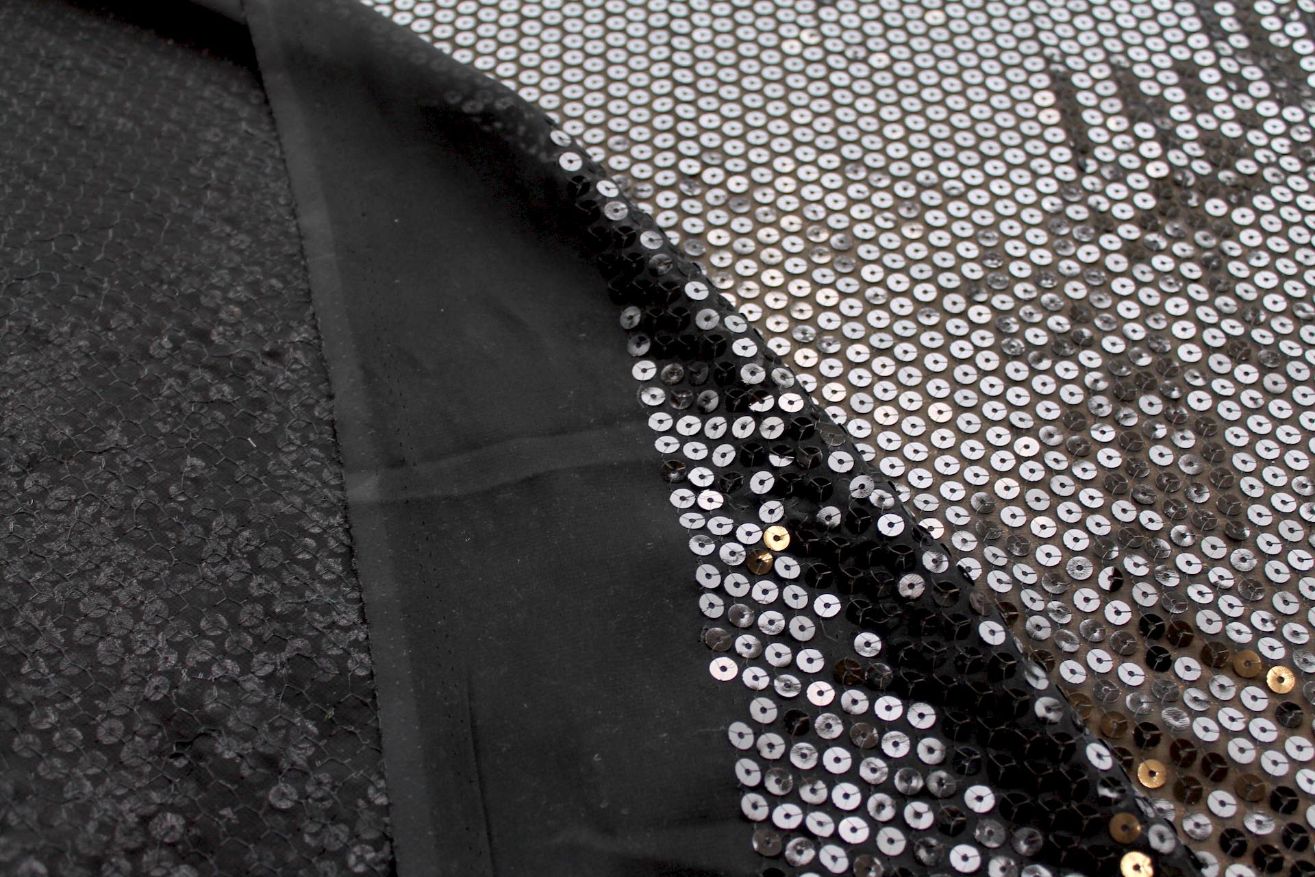Sequin On Nylon Chiffon - Black fabric, image 3 of 8