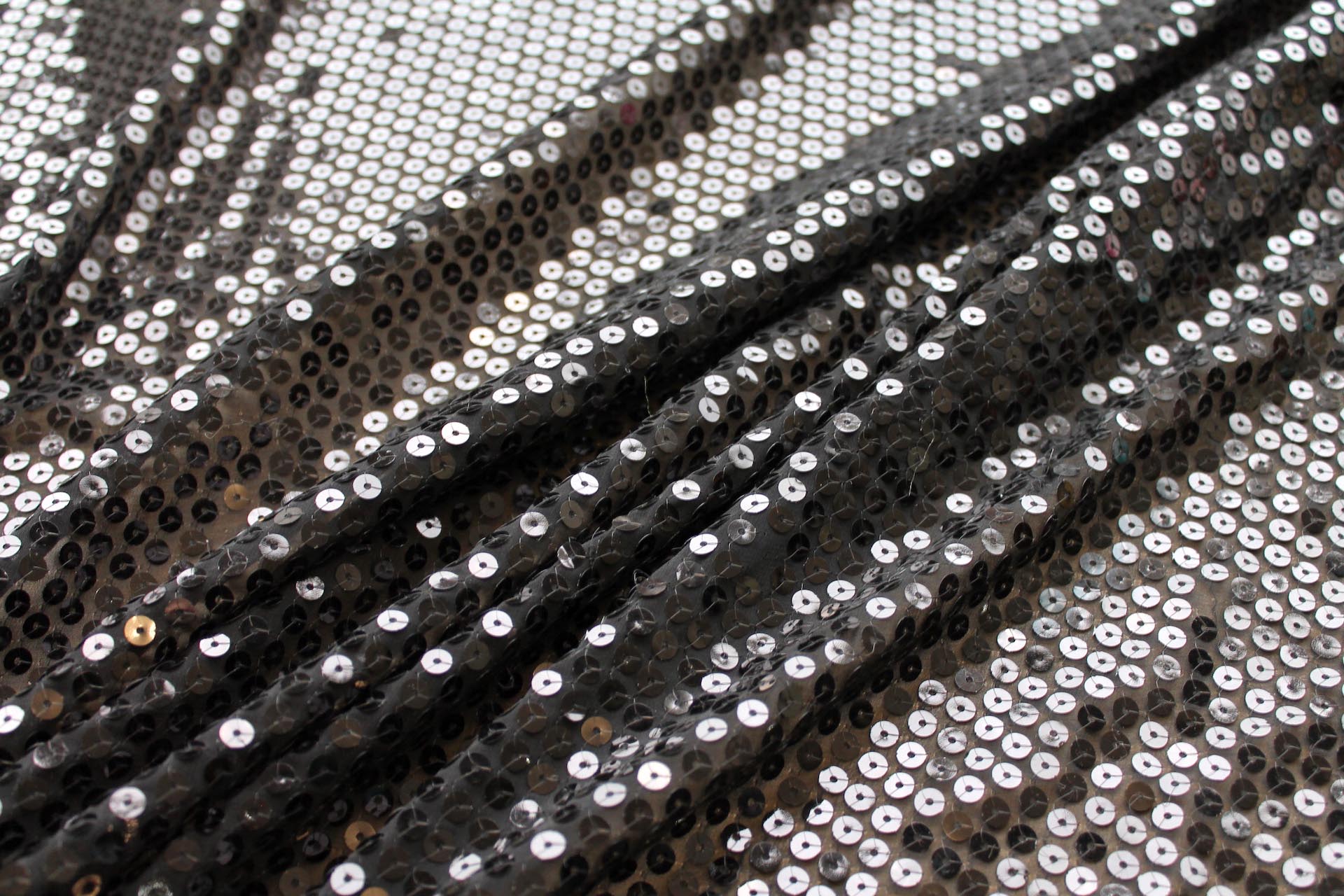 Sequin On Nylon Chiffon - Black fabric, image 7 of 8