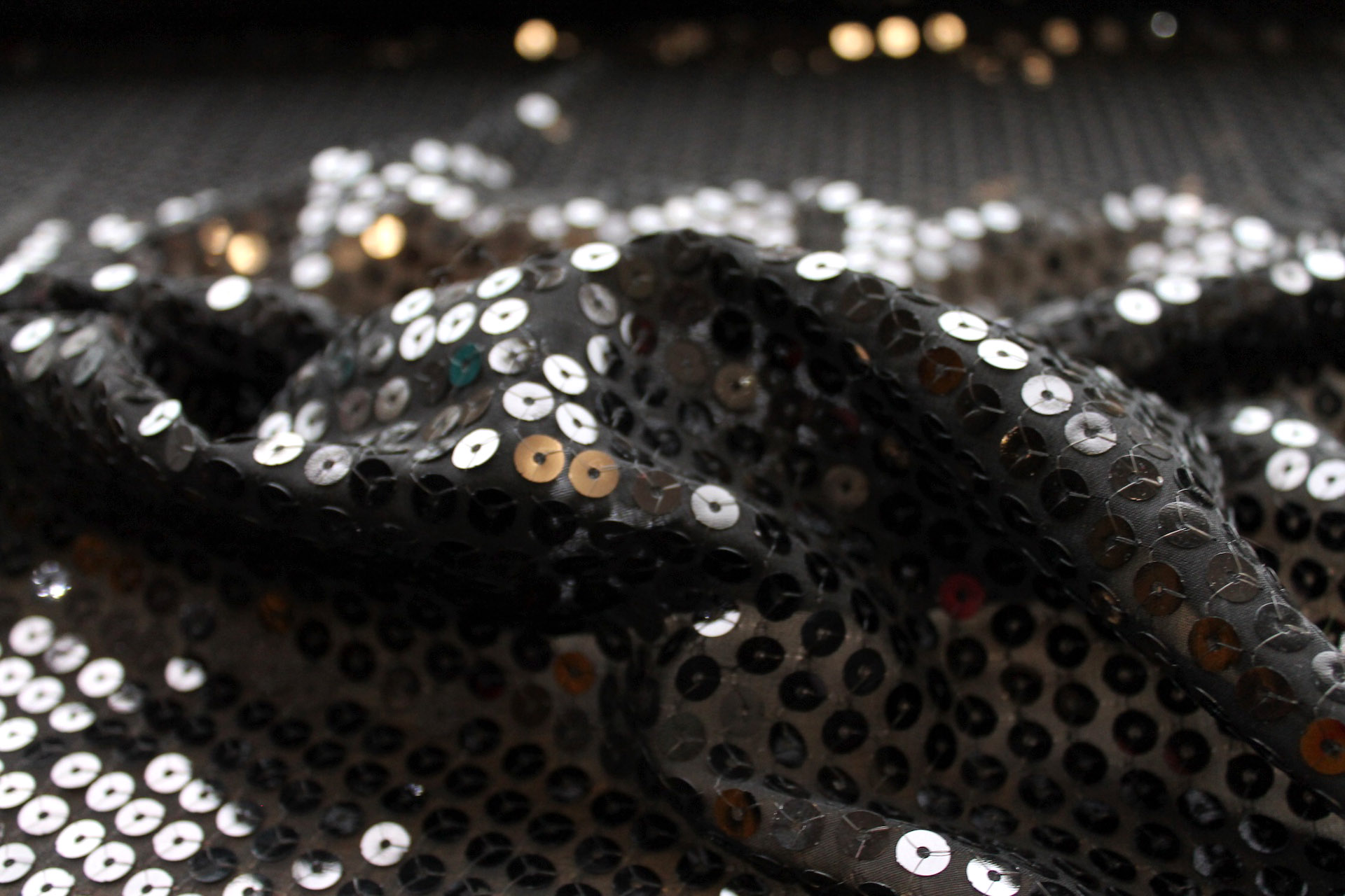 Sequin On Nylon Chiffon - Black fabric, image 8 of 8