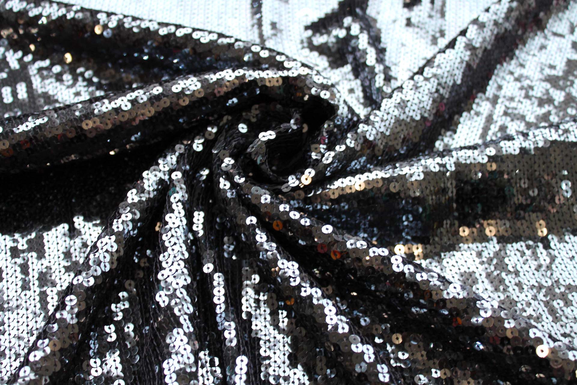 Sequin On Chiffon - Grey Silver fabric