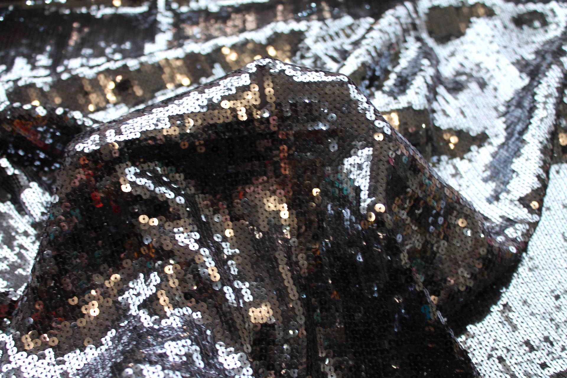 Sequin On Chiffon - Grey Silver fabric, image 6 of 7