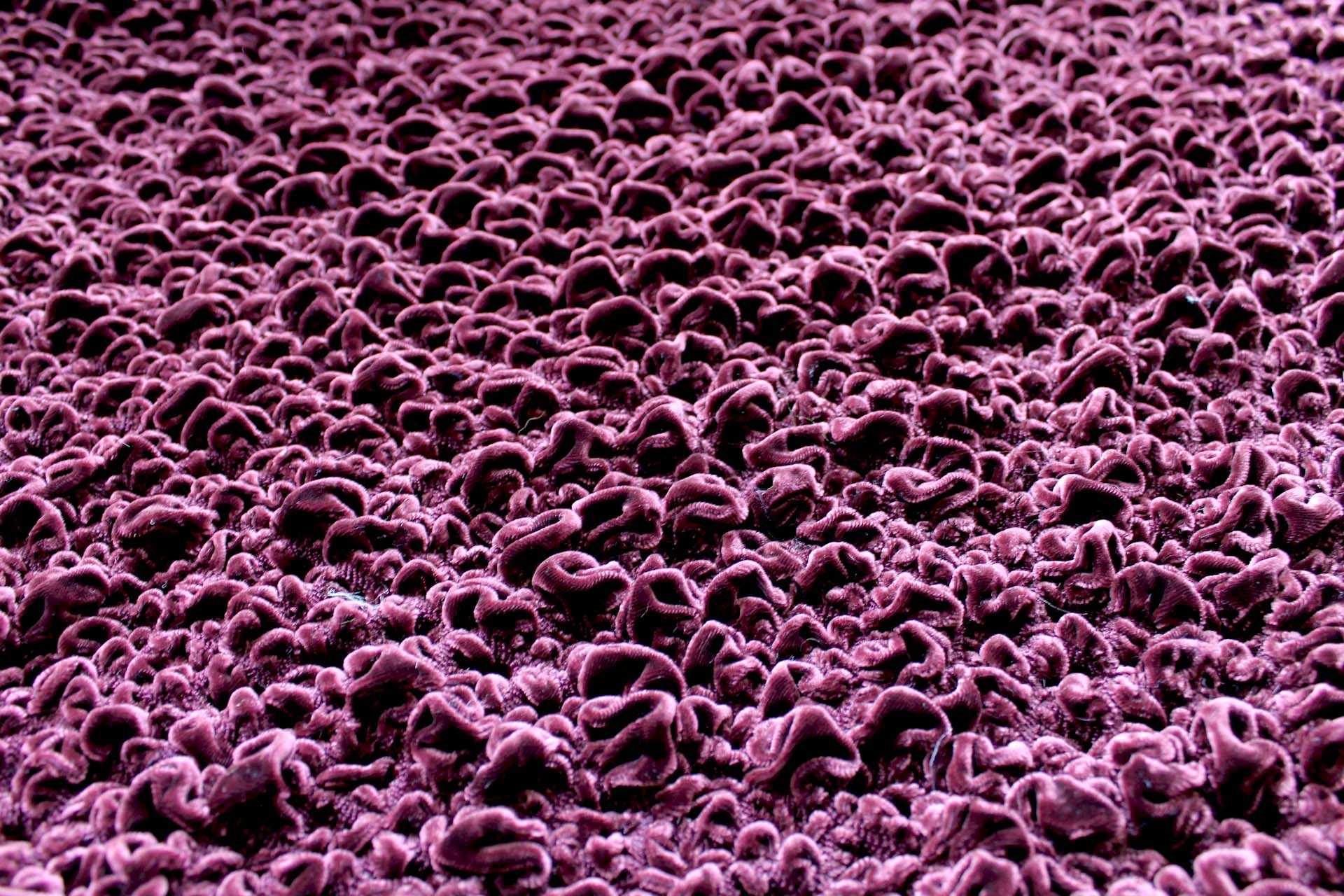 "Bubble" Shirred Silk Velvet - "Prune" fabric, image 5 of 7