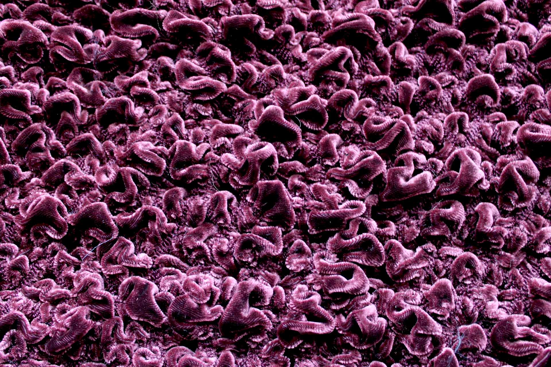 "Bubble" Shirred Silk Velvet - "Prune" fabric, image 7 of 7