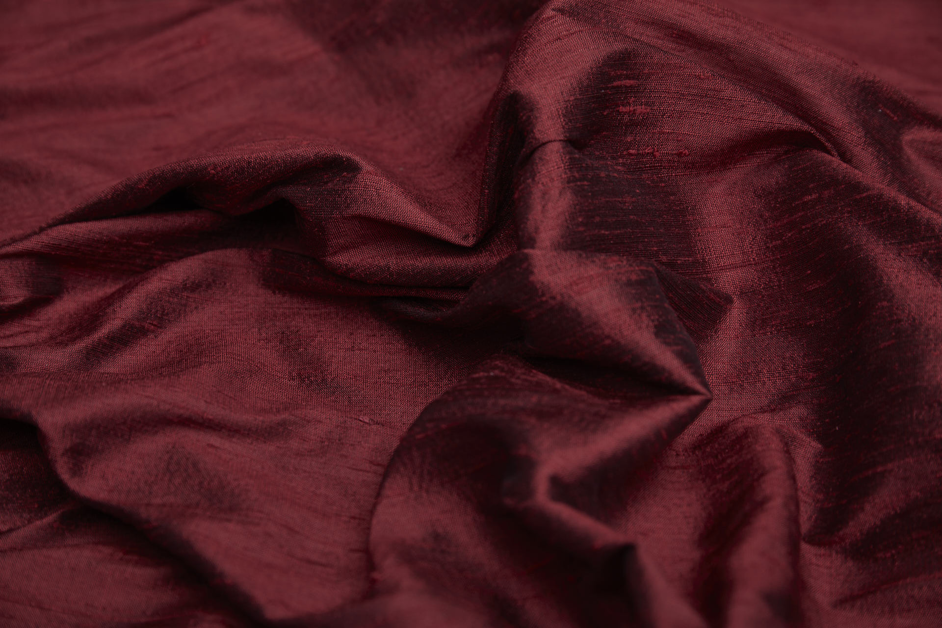 Textured Silk Dupion - Dark Red shot Black fabric, image 2 of 9