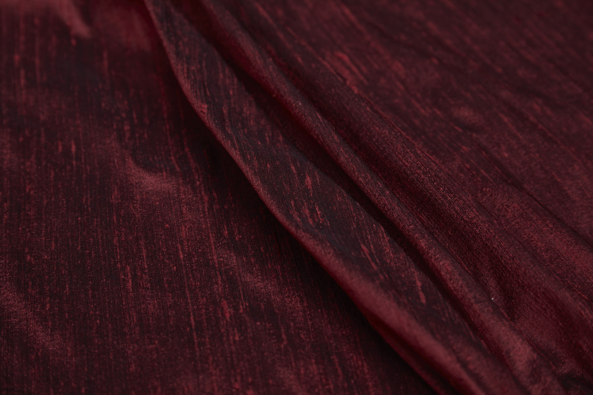 Textured Silk Dupion - Dark Red shot Black fabric, image 5 of 9