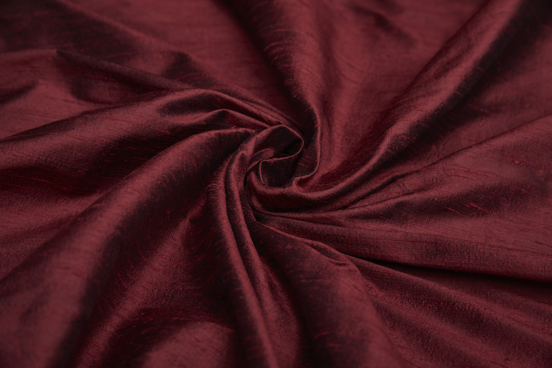 Textured Silk Dupion - Dark Red shot Black fabric