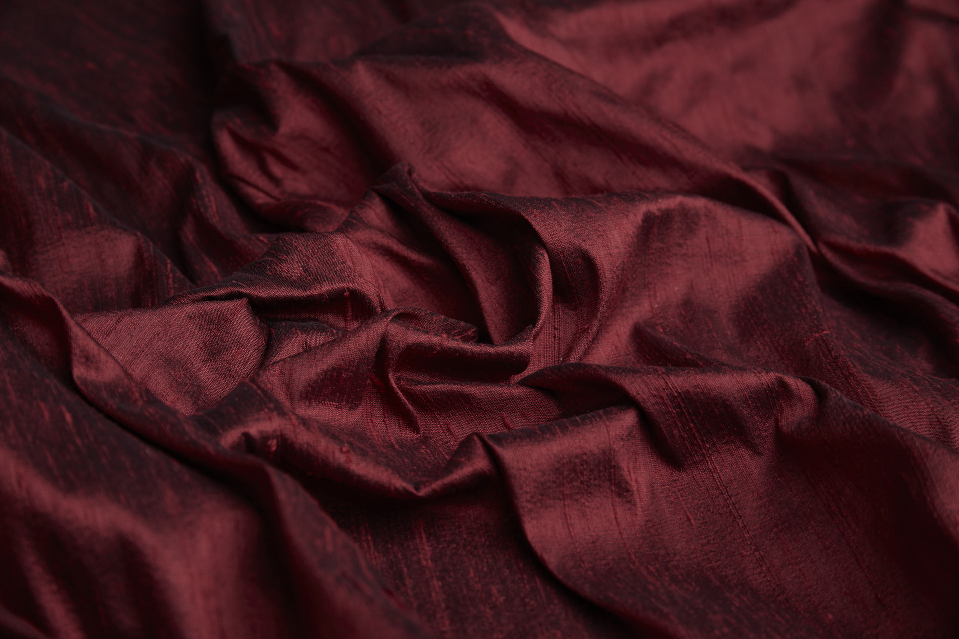 Textured Silk Dupion - Dark Red shot Black fabric, image 8 of 9