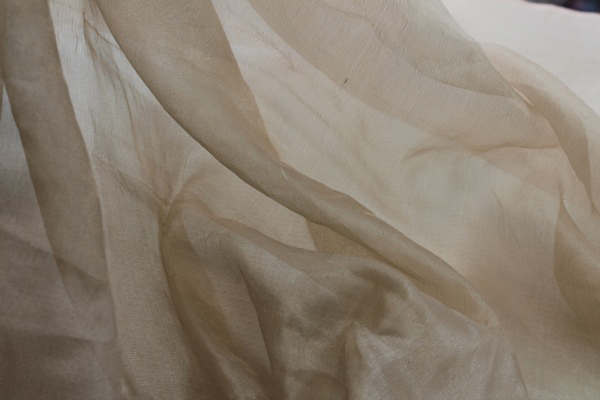 Silk Metallic Chiffon - Blush/Gold fabric, image 3 of 5