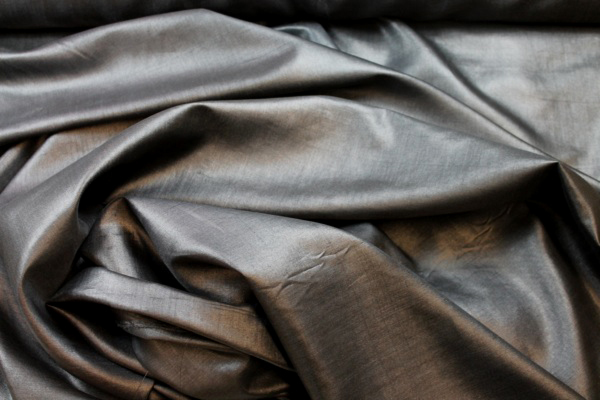 Silk Tussah / Tassar - Black fabric, image 2 of 5