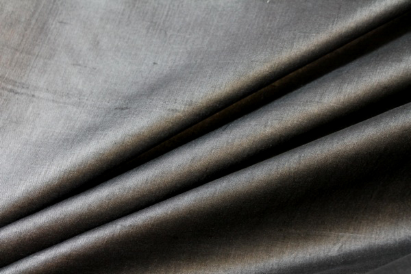 Silk Tussah / Tassar - Black fabric