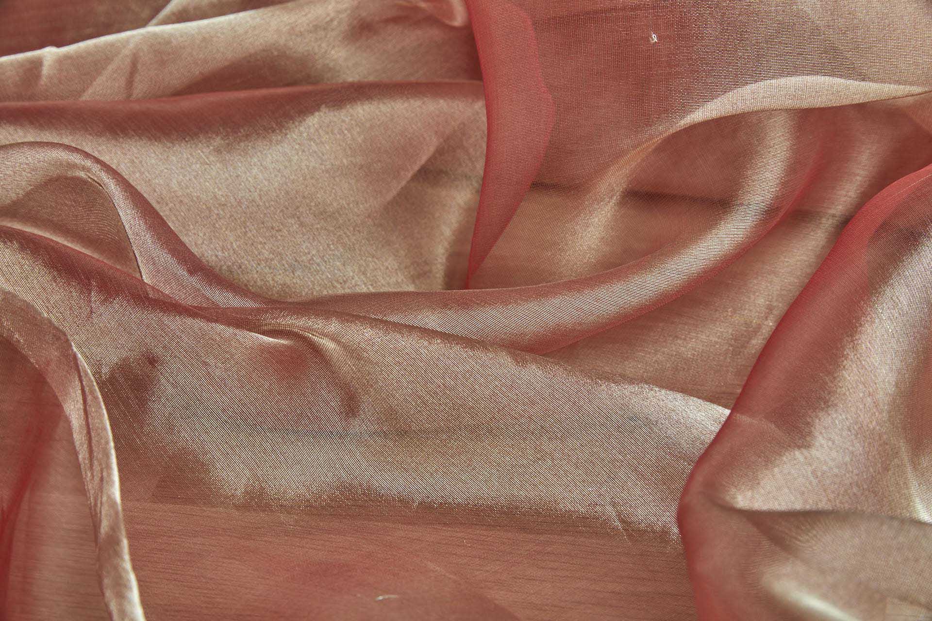 Silk Organza - Metallic Bright Red shot Gold fabric, image 4 of 7
