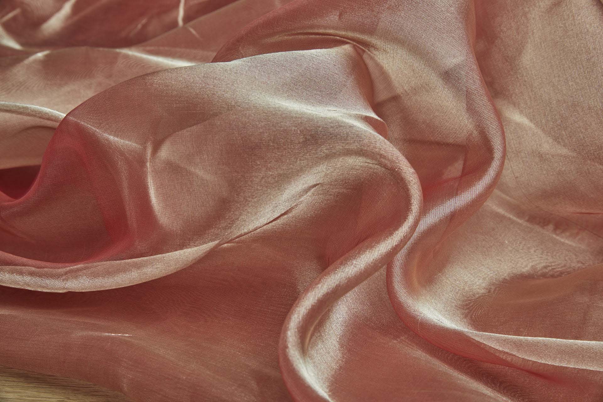 Silk Organza - Metallic Bright Red shot Gold fabric