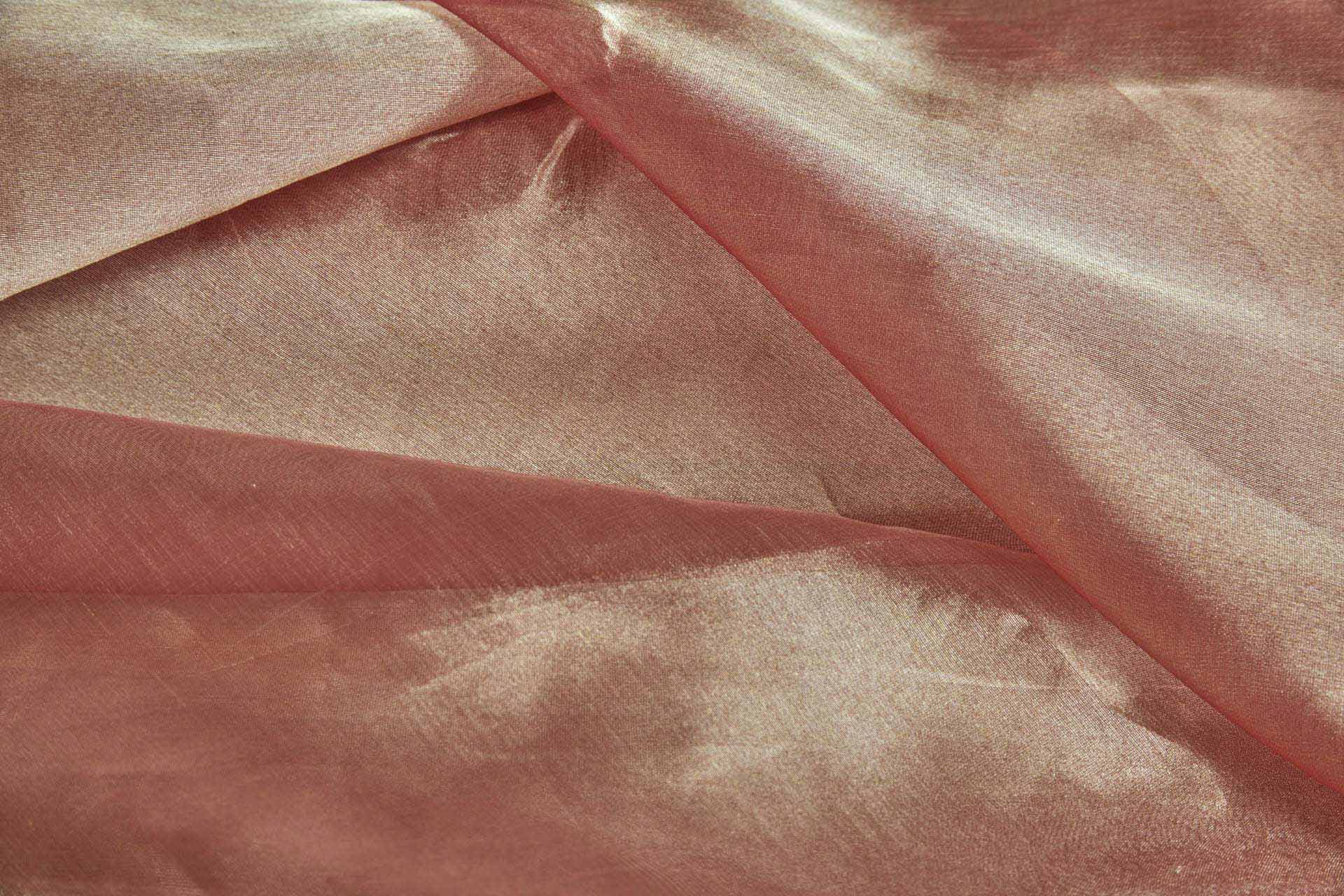 Silk Organza - Metallic Bright Red shot Gold fabric, image 5 of 7