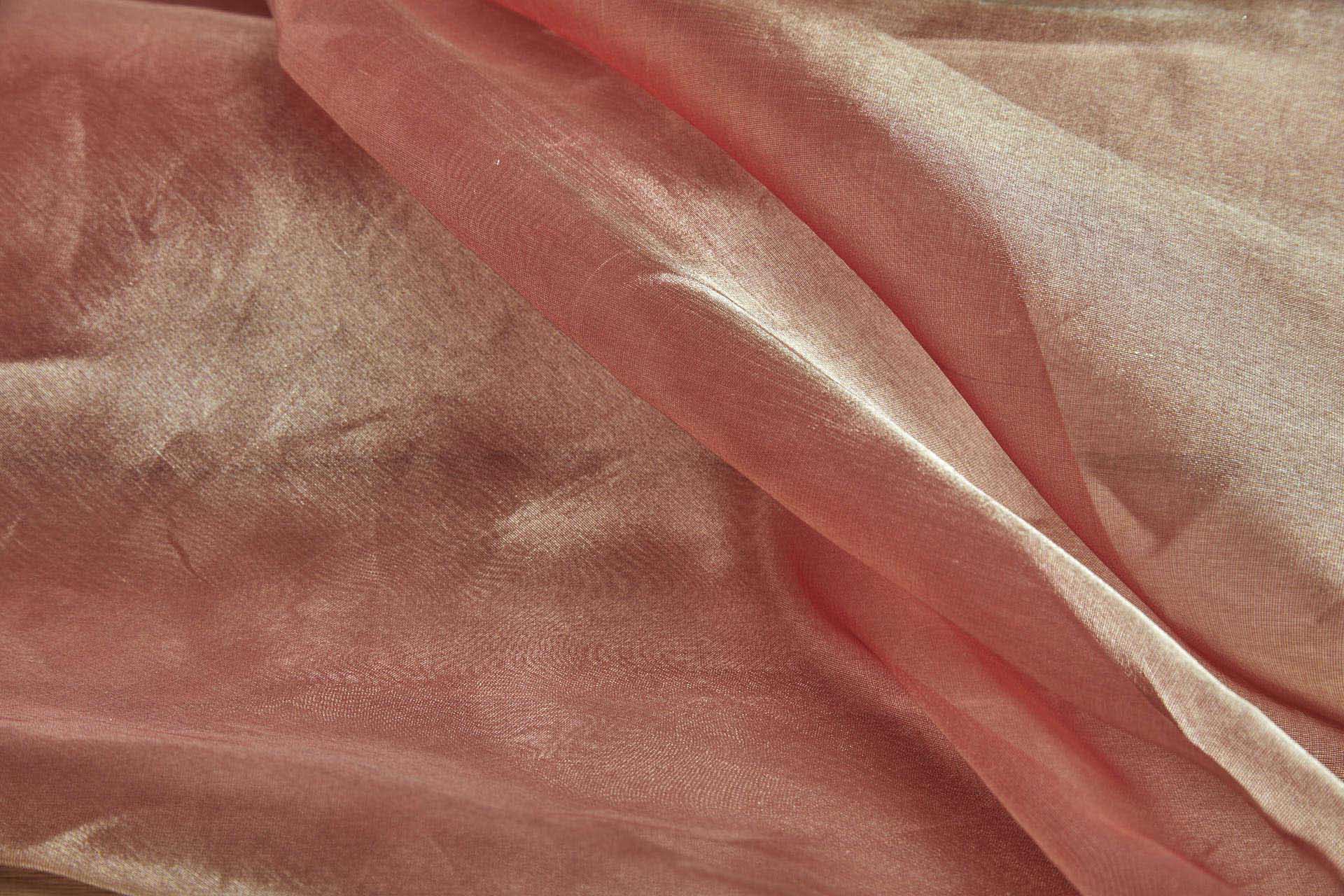 Silk Organza - Metallic Bright Red shot Gold fabric, image 6 of 7