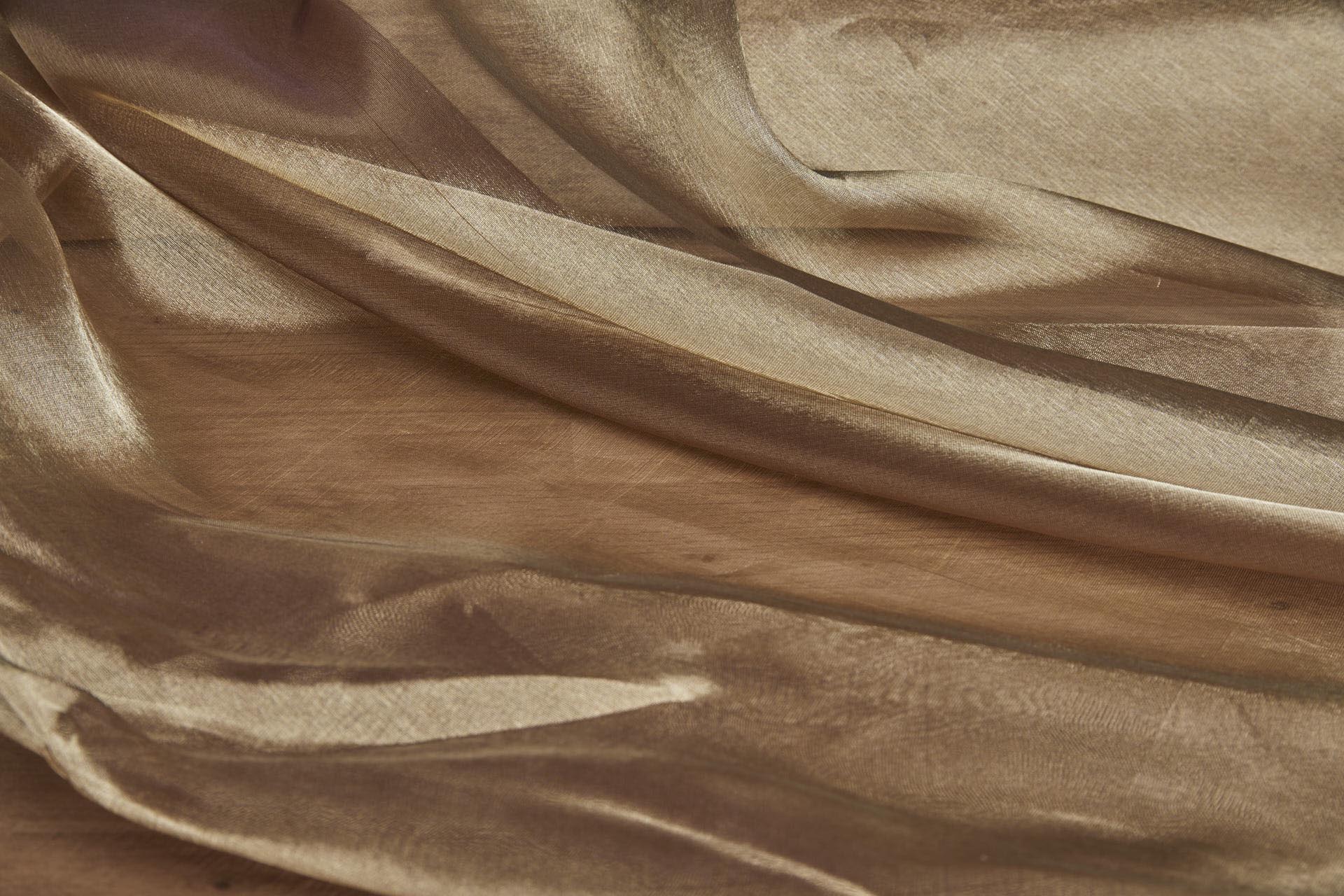 Silk Organza - Metallic Brown shot Gold fabric, image 3 of 10