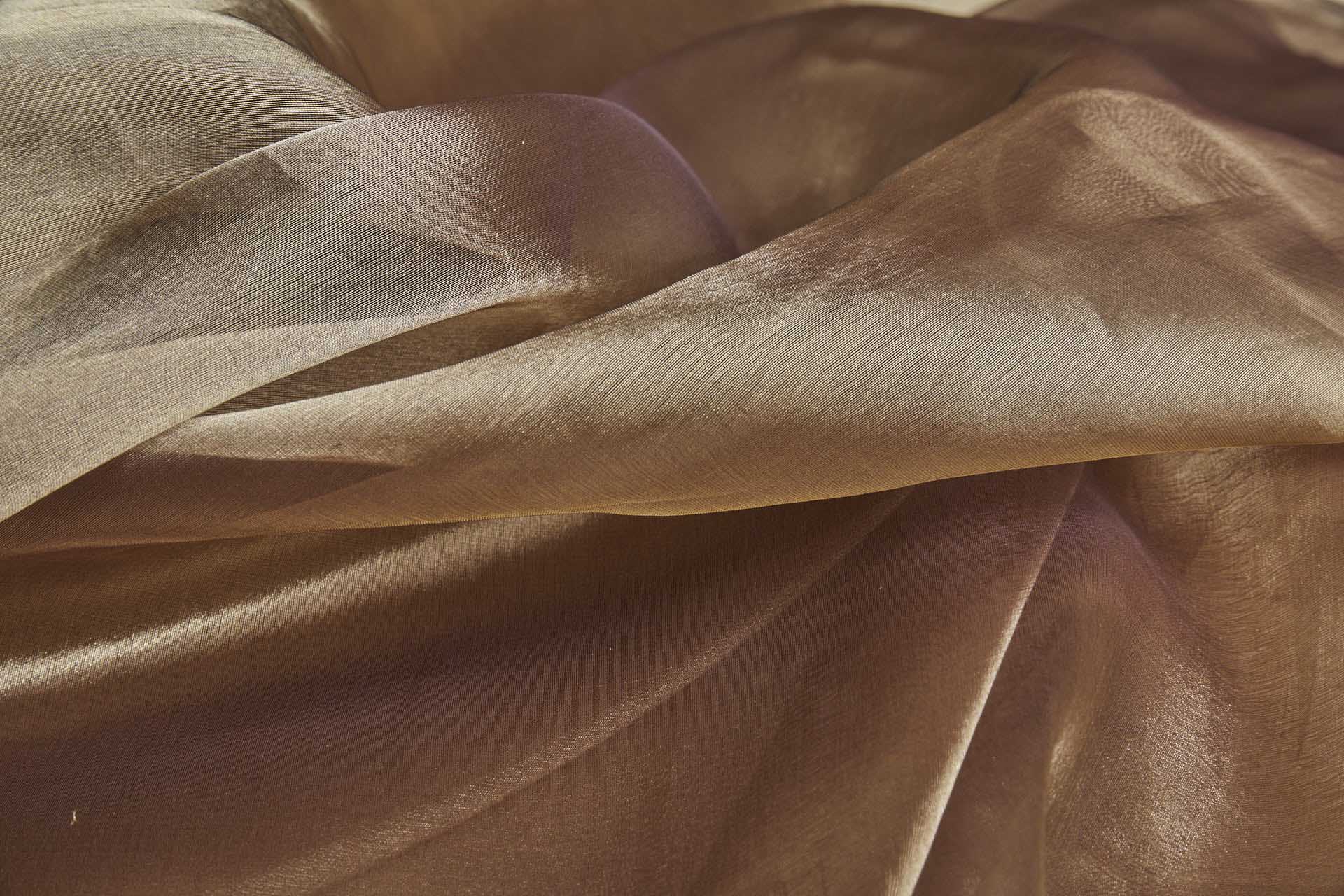 Silk Organza - Metallic Brown shot Gold fabric, image 4 of 10