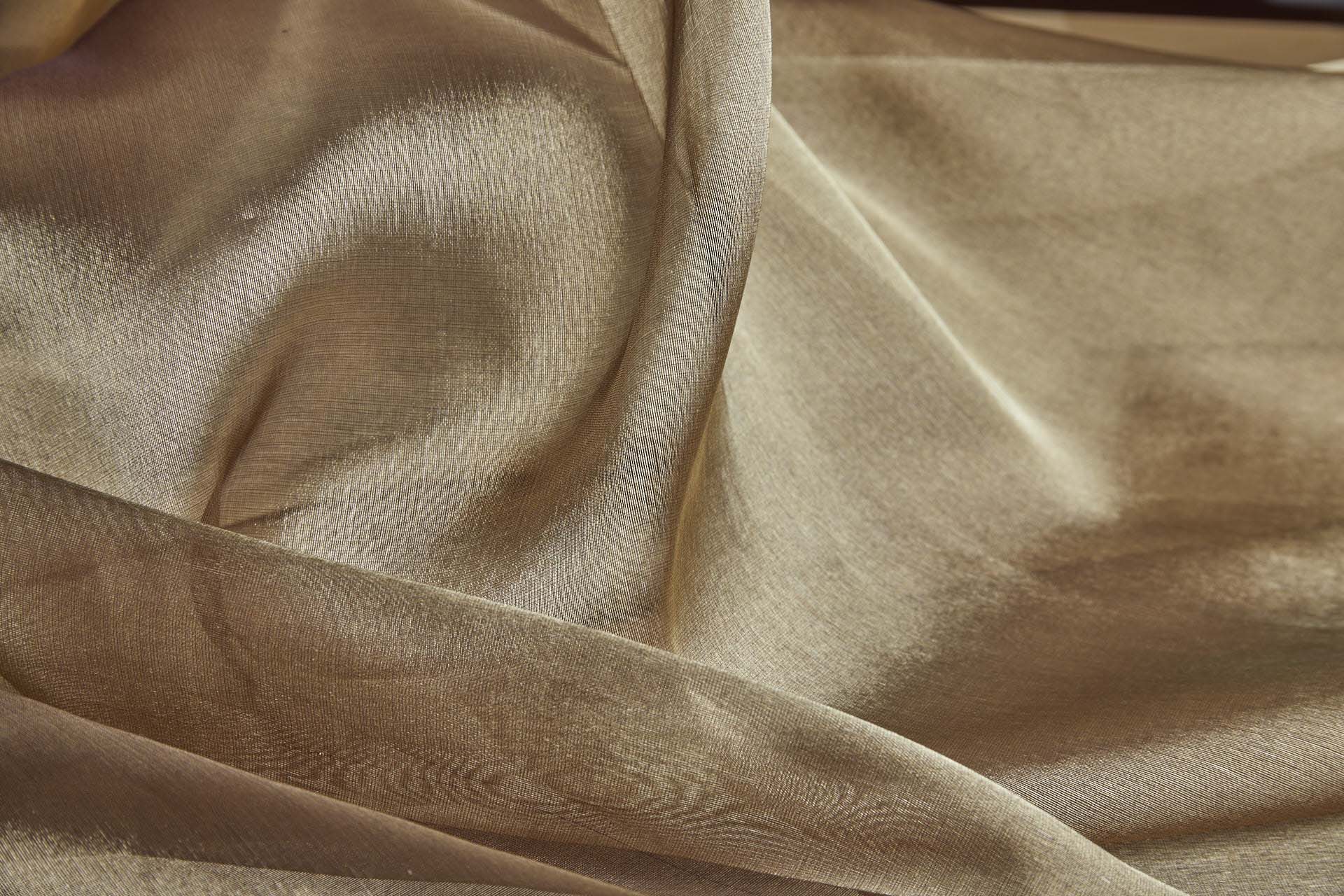 Silk Organza - Metallic Brown shot Gold fabric, image 6 of 10