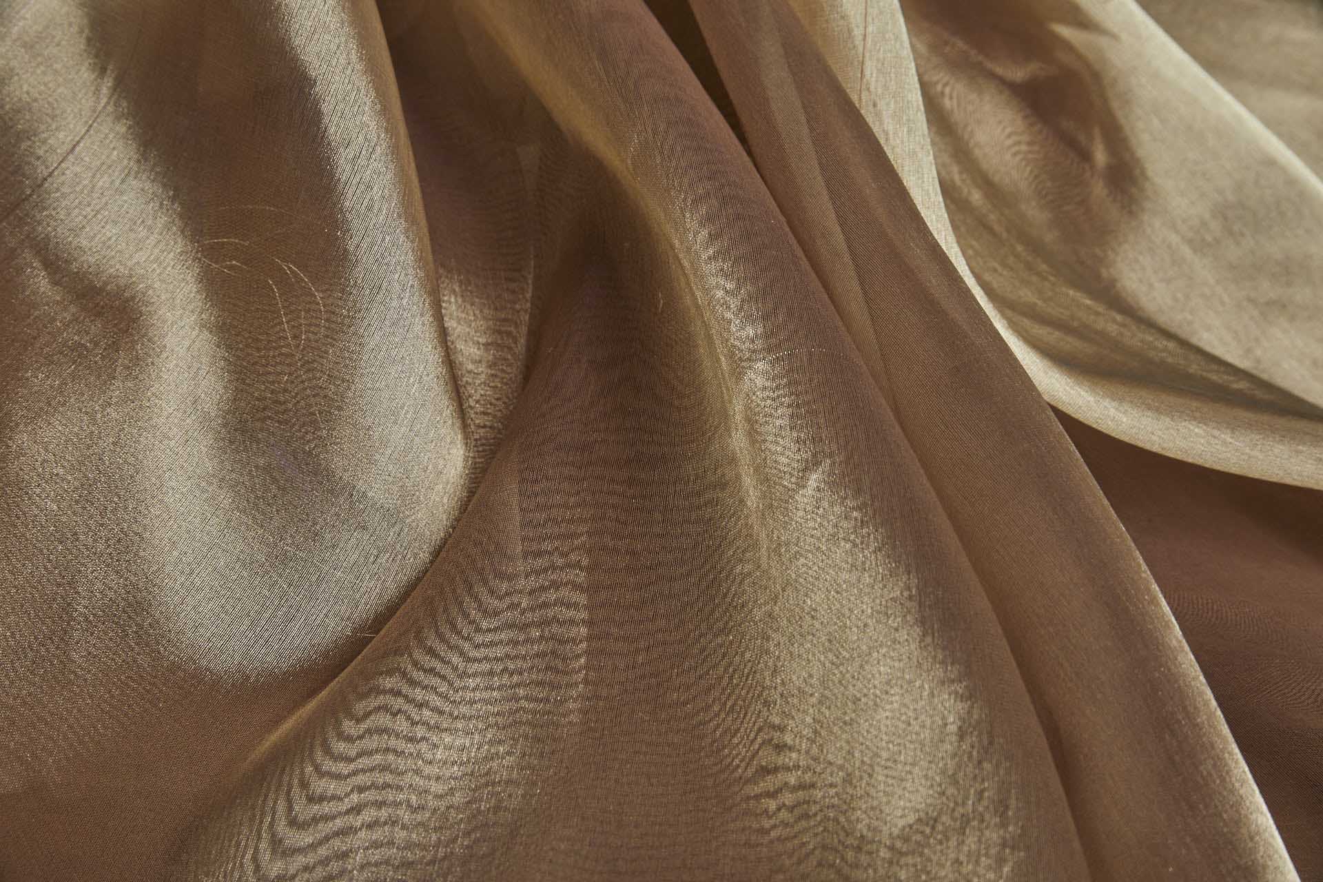 Silk Organza - Metallic Brown shot Gold fabric, image 8 of 10