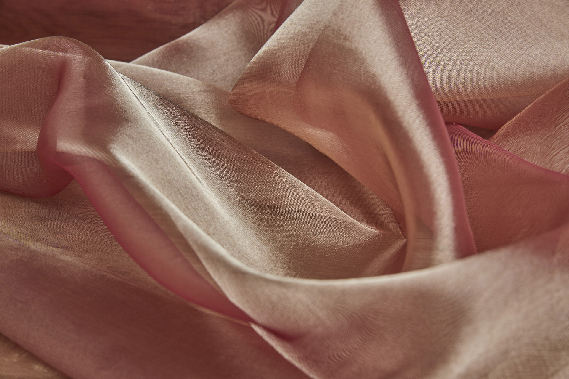Silk Organza - Metallic Red shot Gold fabric, image 2 of 5