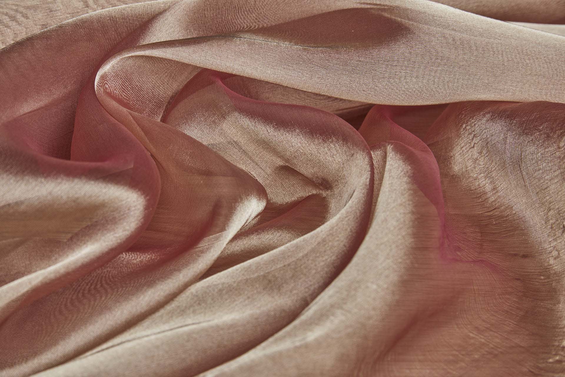 Silk Organza - Metallic Red shot Gold fabric