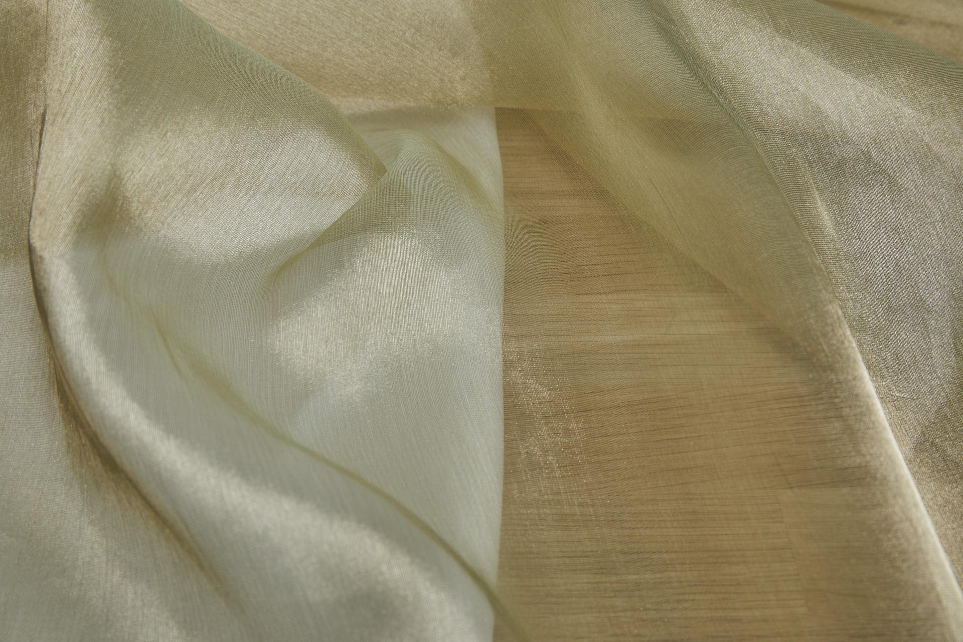 Silk Organza - Metallic Sea Spray shot Gold fabric, image 8 of 10