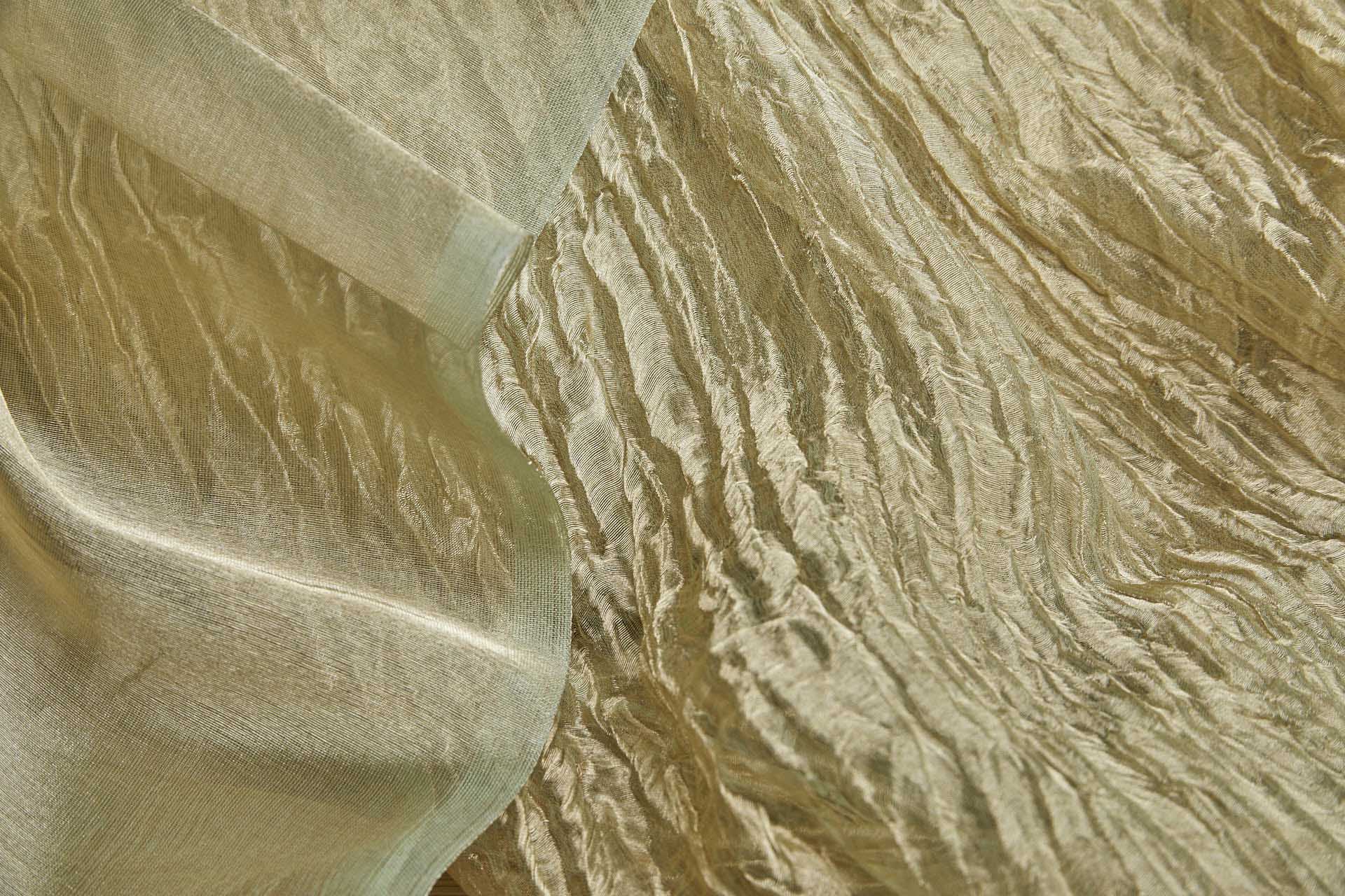 Silk Organza - Metallic Sea Spray shot Gold fabric, image 10 of 10