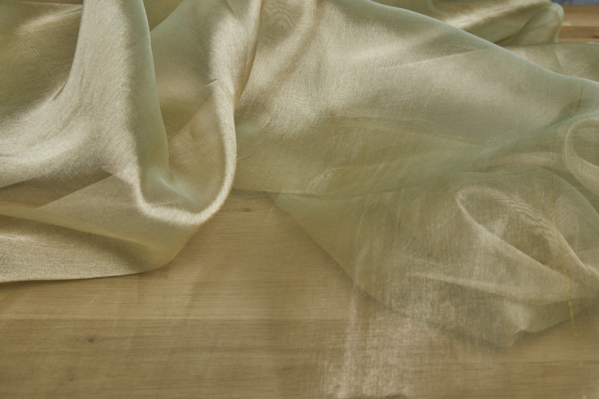 Silk Organza - Metallic Sea Spray shot Gold fabric, image 2 of 10