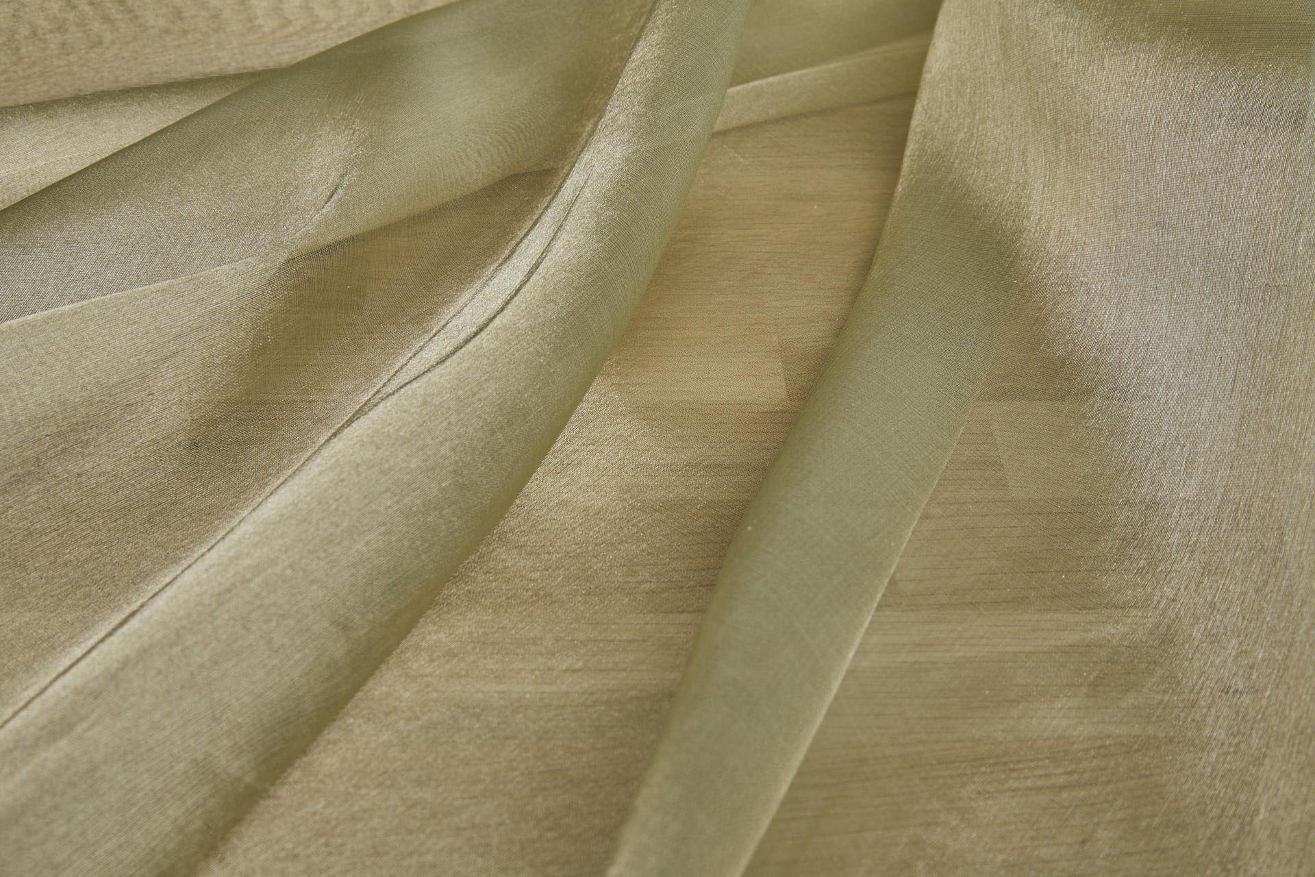 Silk Organza - Metallic Sea Spray shot Gold fabric, image 3 of 10