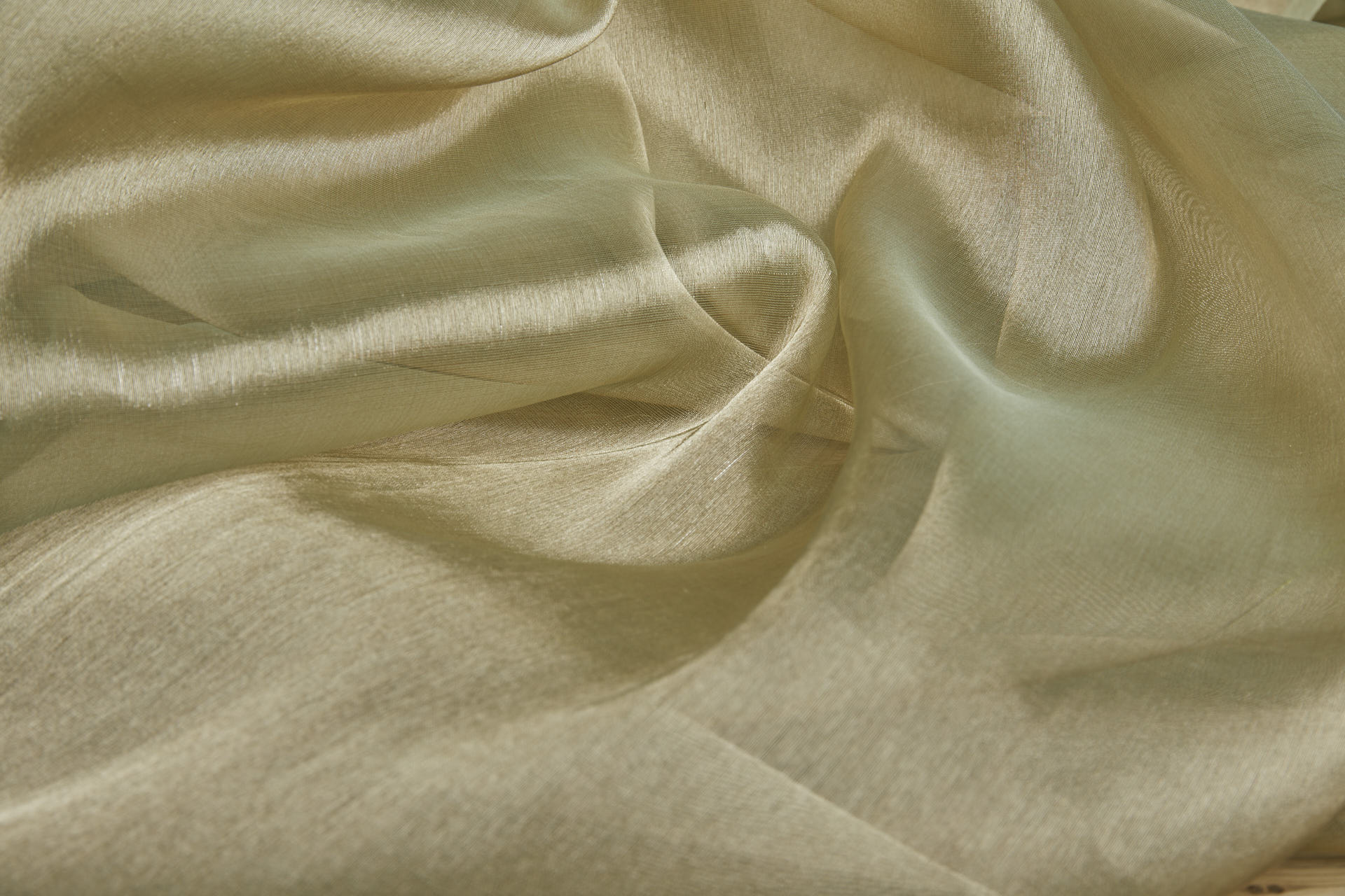 Silk Organza - Metallic Sea Spray shot Gold fabric, image 4 of 10