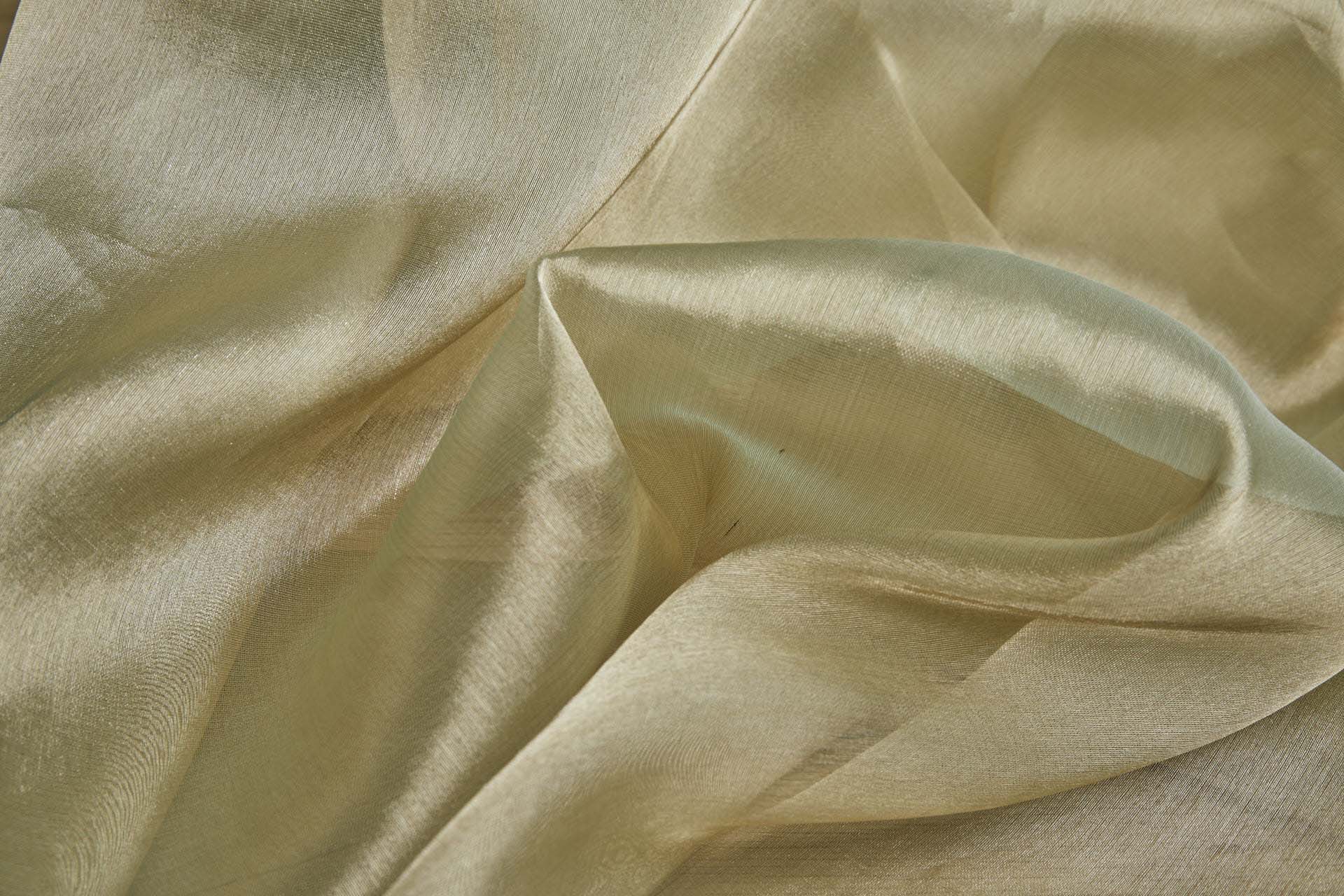 Silk Organza - Metallic Sea Spray shot Gold fabric